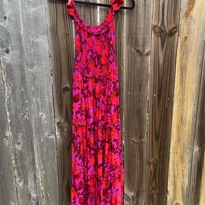 Floral Pink Maxi Sundress Dress